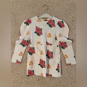 Floral White Kids Dress